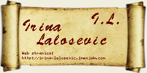 Irina Lalošević vizit kartica